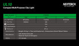 Nextorch® UL10  65 Lumen Multi-purpose Clip Light