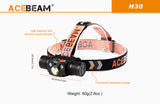 Acebeam® H30 4000 Lumen Headlamp - Cool White