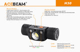 Acebeam® H30 4000 Lumen Headlamp - Cool White