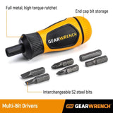 GEARWRENCH® 6-in-1 Stubby Ratcheting Driver