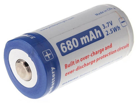 JETBeam 680 mAh Button Top RCR123A Battery