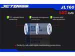 JETBeam 680 mAh Button Top RCR123A Battery