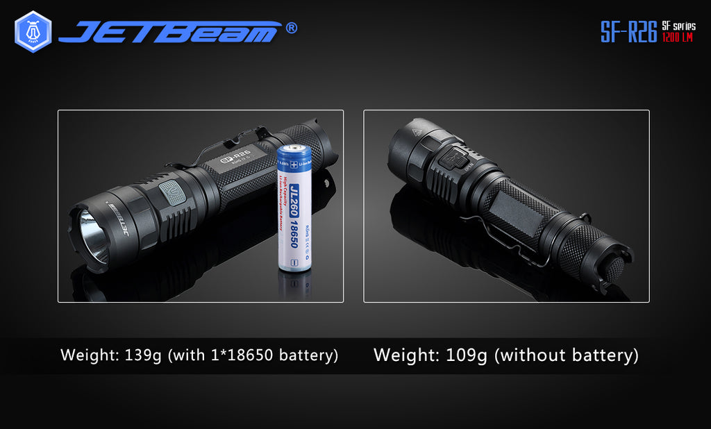 JETBeam® SF-R26 1200 Lumen Flashlight – Specialized Tool Sales