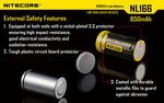 Nitecore® NL166 Battery - Rechargeable C123A 650 mAh Protected Button Top